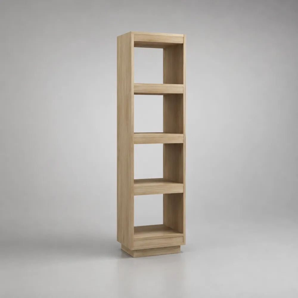 Libreria stretta a colonna in pannello truciolare melaminico, rovere naturale, 40 × 30 × 160 cm